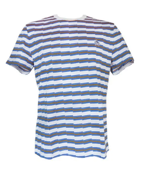 Original Penguin Retro Zig-Zag Stripe T-Shirt - Bright White