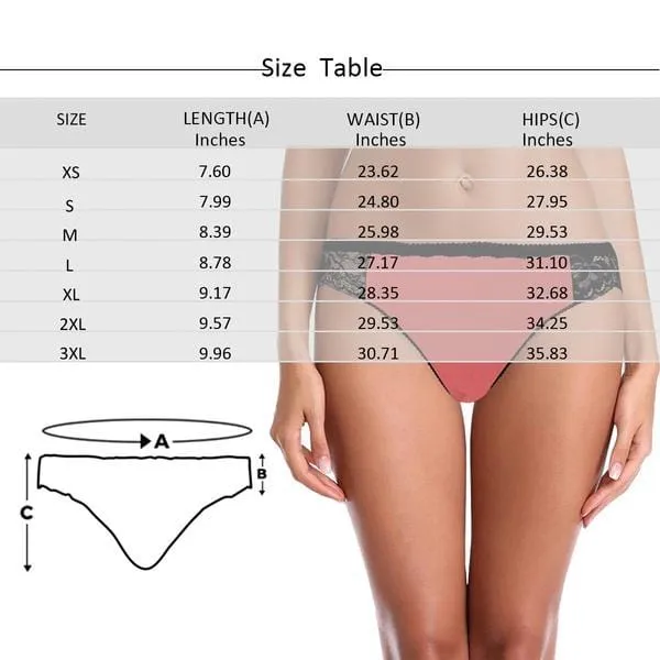 Personalized Face Womens?Panties Custom Play With Me Sexy Underwear Women's Lace Panty