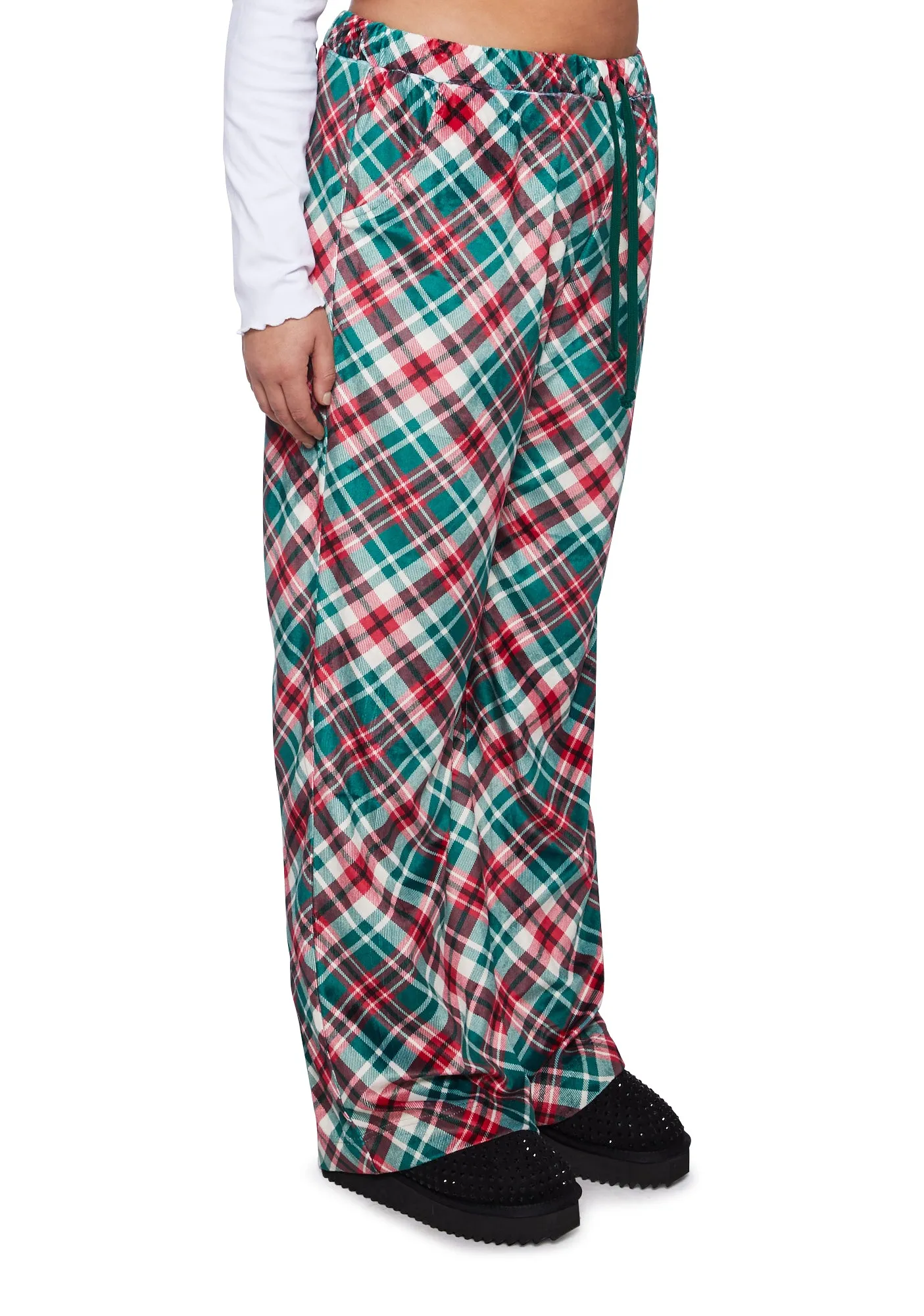 Plus Candy Cane Plaid Sweatpants