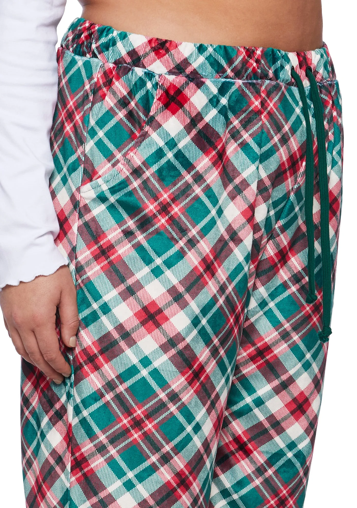Plus Candy Cane Plaid Sweatpants