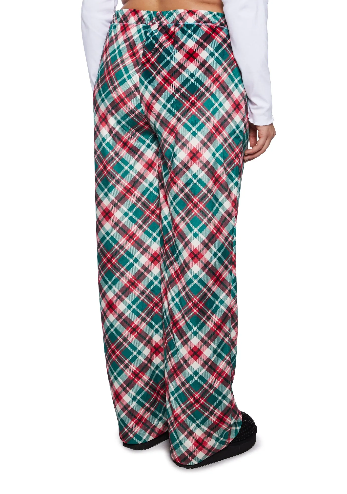 Plus Candy Cane Plaid Sweatpants