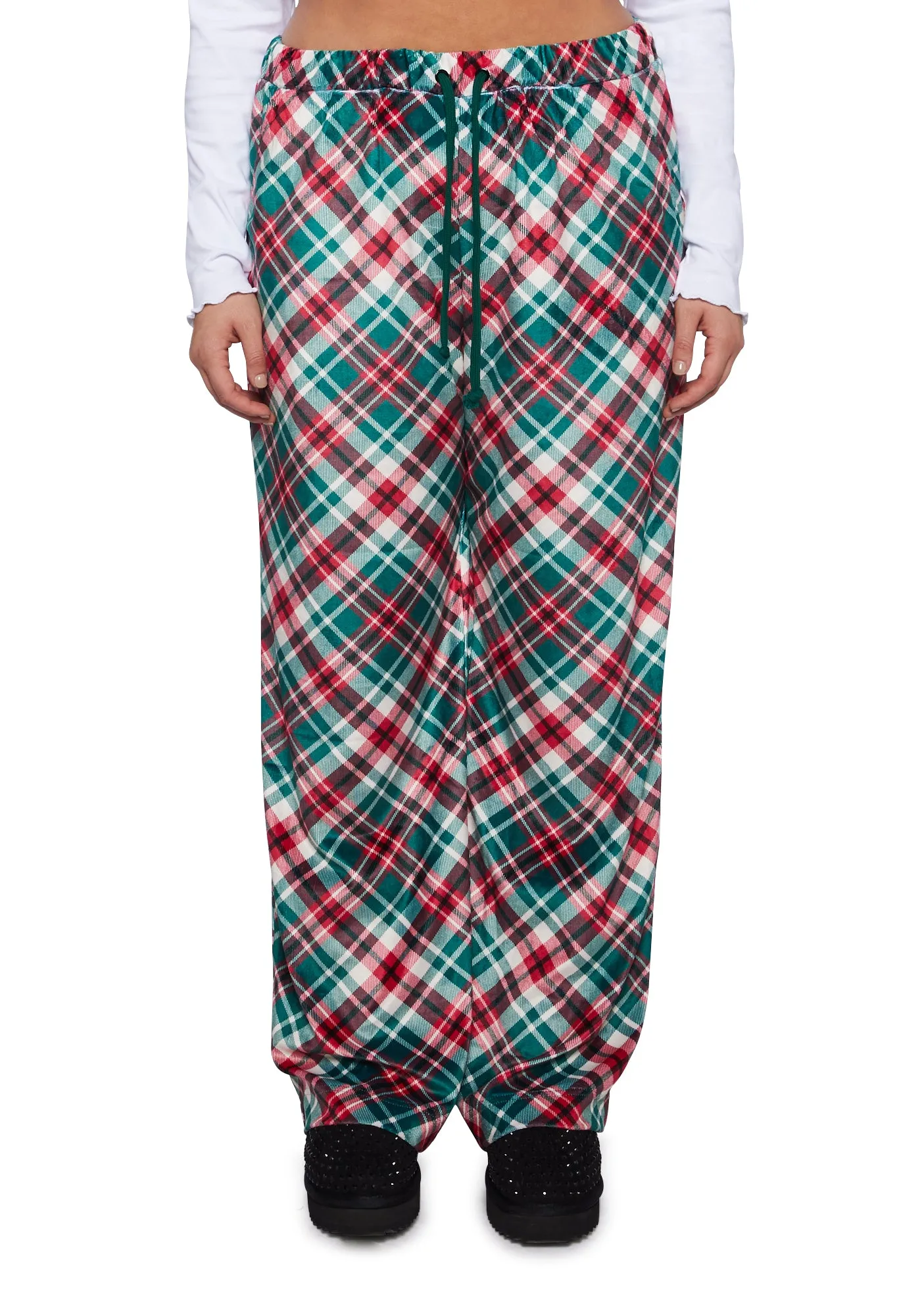 Plus Candy Cane Plaid Sweatpants