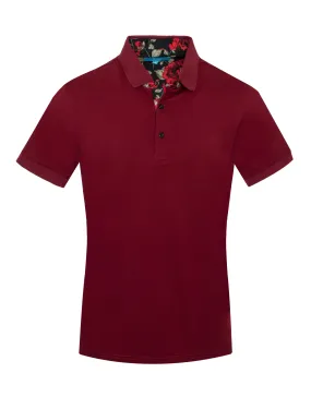 Polo stretch Cotton in Burgundy
