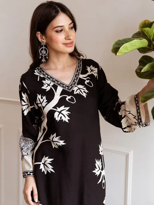 Printed Beads and Stones Pure Cotton Pakistani Style Kurta with Trousers