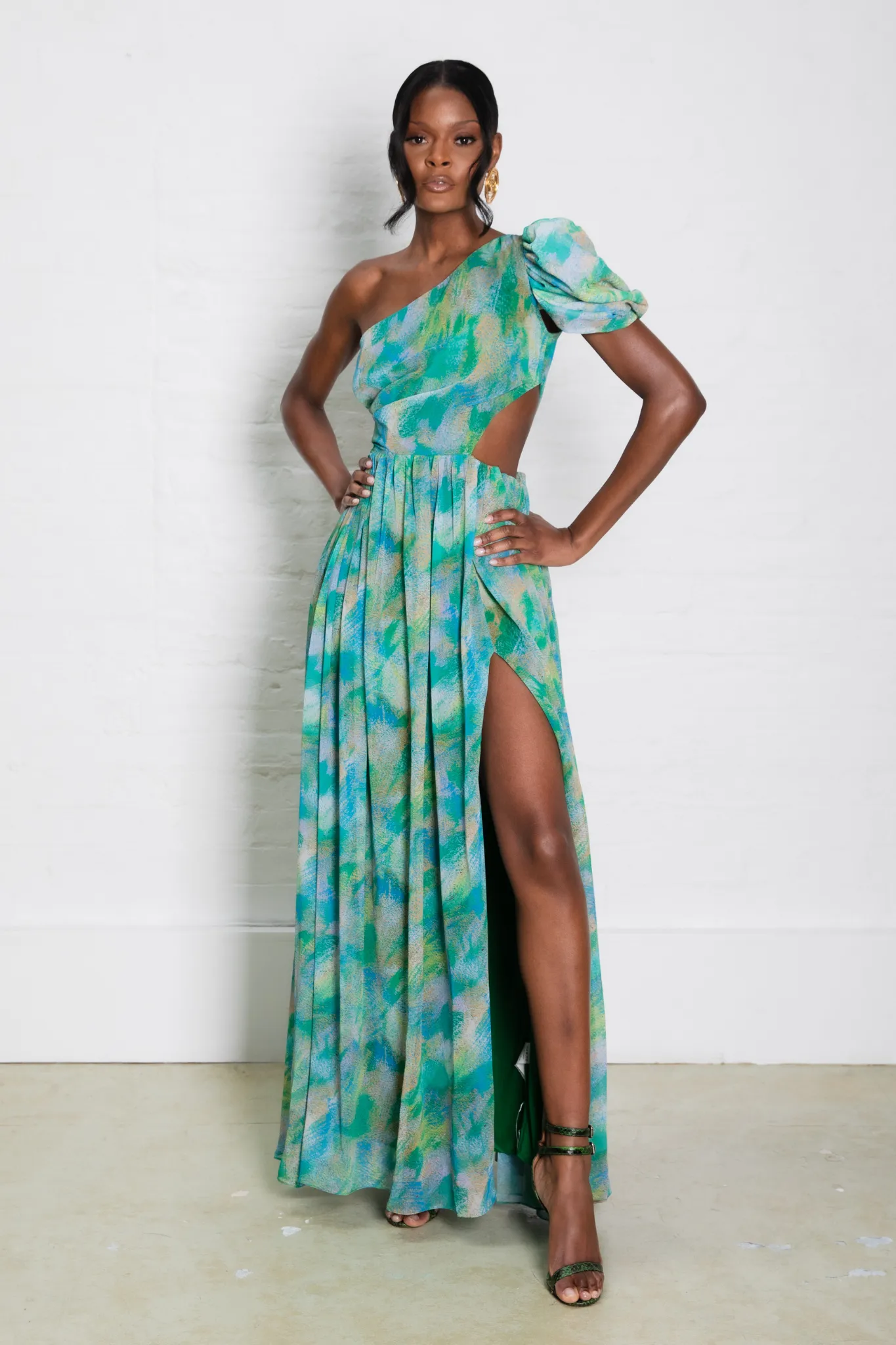 Renee Dress Green Print