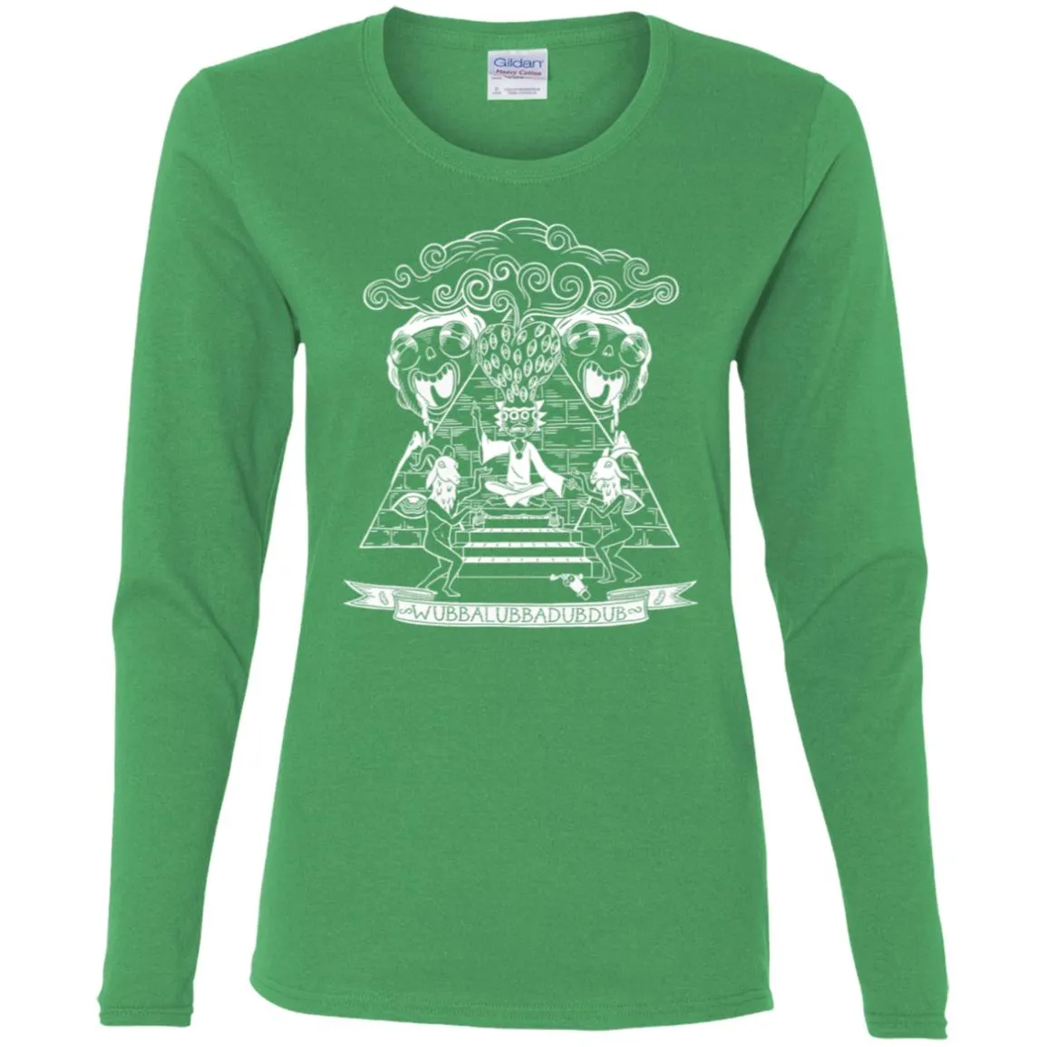 Rick And Morty Wubba Lubba Dub Dub Pyramid Women Long Sleeve Shirt