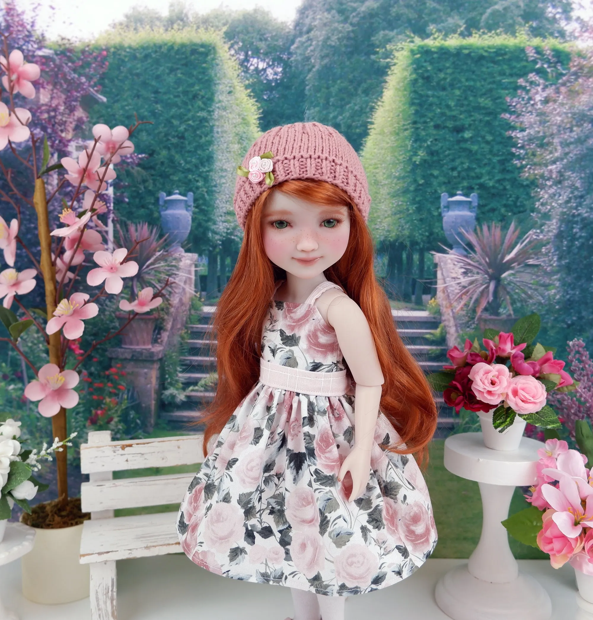 Rose Blush - dress and sweater set with shoes for Ruby Red Fashion Friends doll