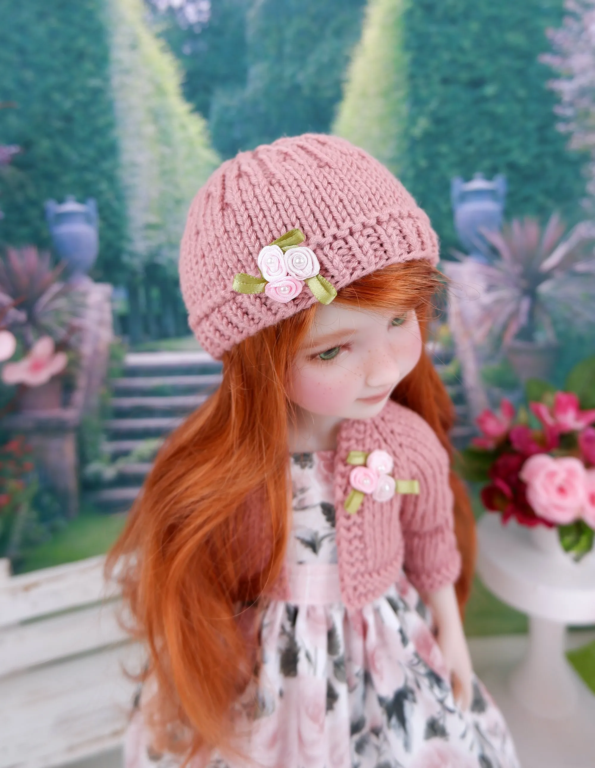 Rose Blush - dress and sweater set with shoes for Ruby Red Fashion Friends doll