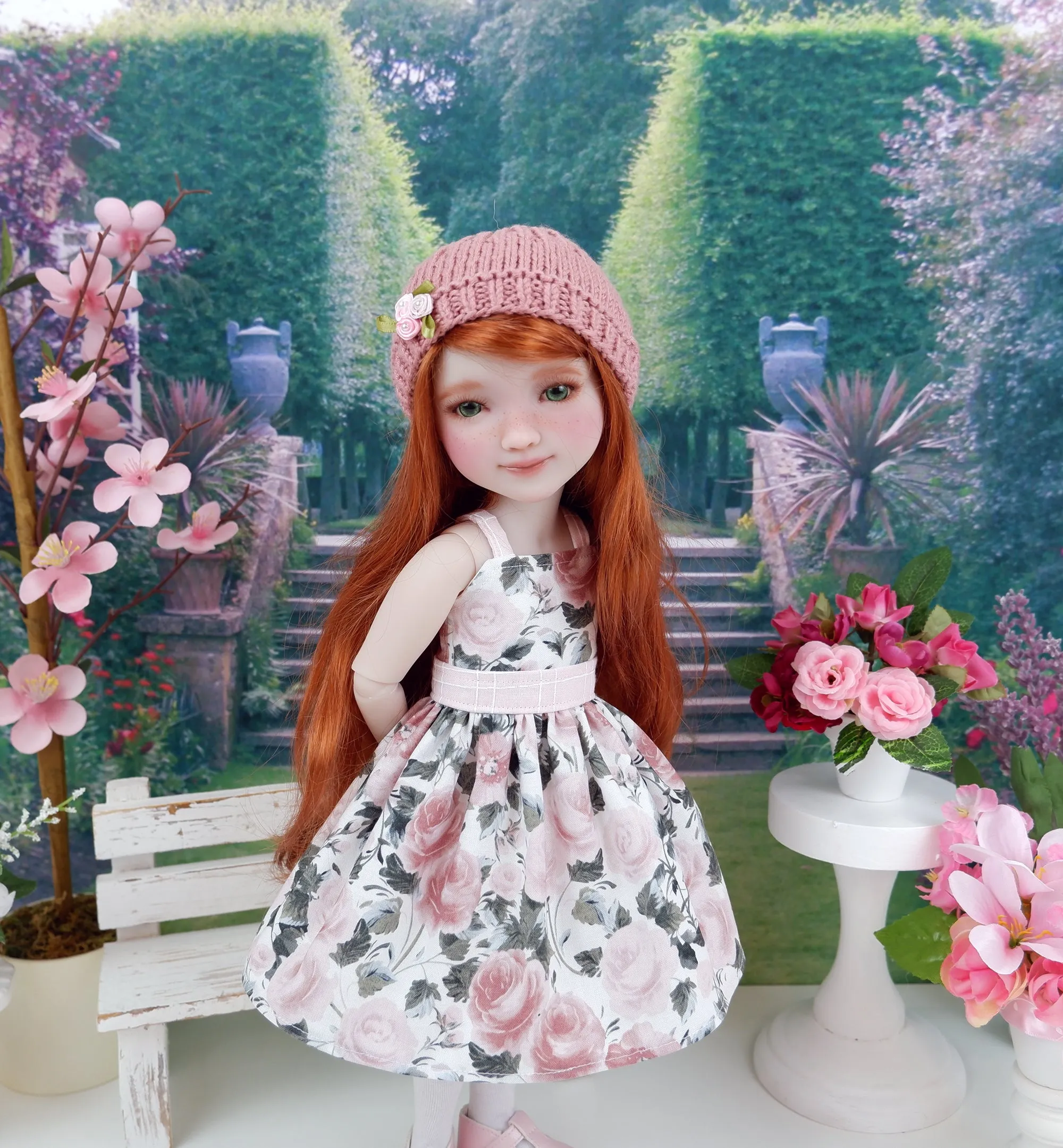 Rose Blush - dress and sweater set with shoes for Ruby Red Fashion Friends doll