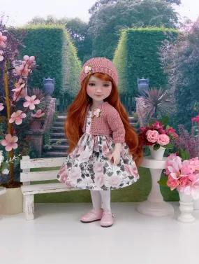 Rose Blush - dress and sweater set with shoes for Ruby Red Fashion Friends doll