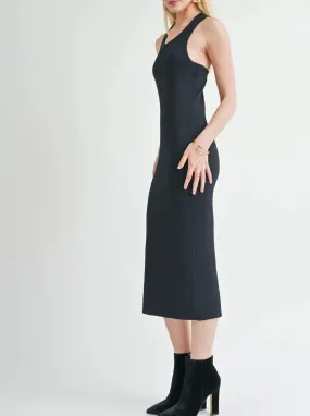 Sage the Label Jane Sweater Midi Dress With Cutout - Black