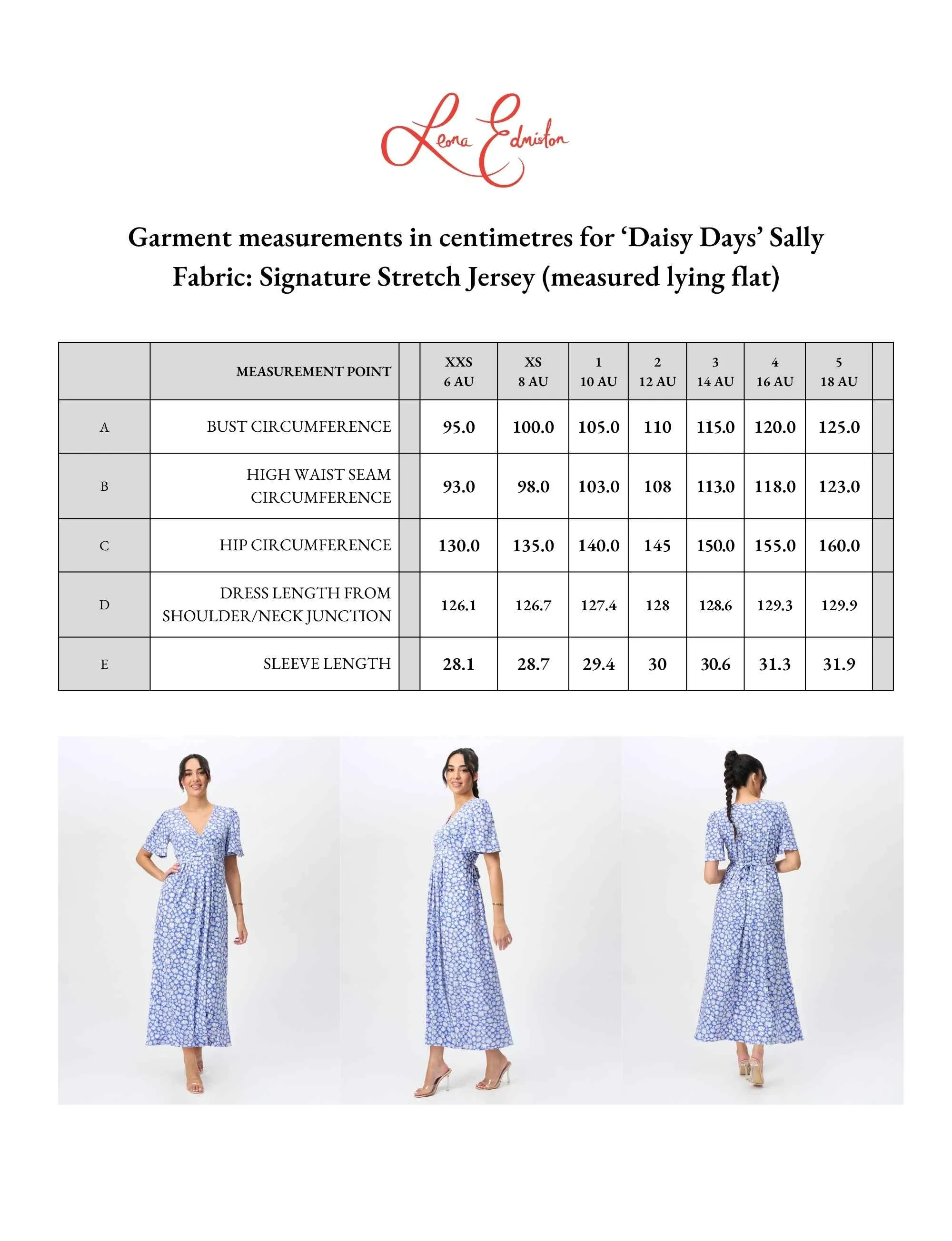 Sally 'Daisy Days Blue' Empire Line Midi Dress