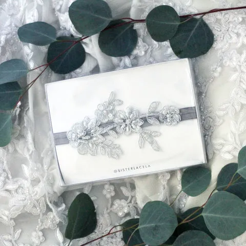 Silver Non-Slip Wedding Garter - The Gwen