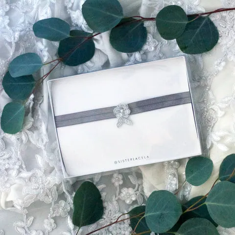 Silver Non-Slip Wedding Garter - The Gwen