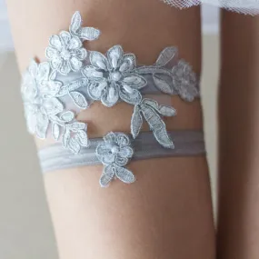 Silver Non-Slip Wedding Garter - The Gwen