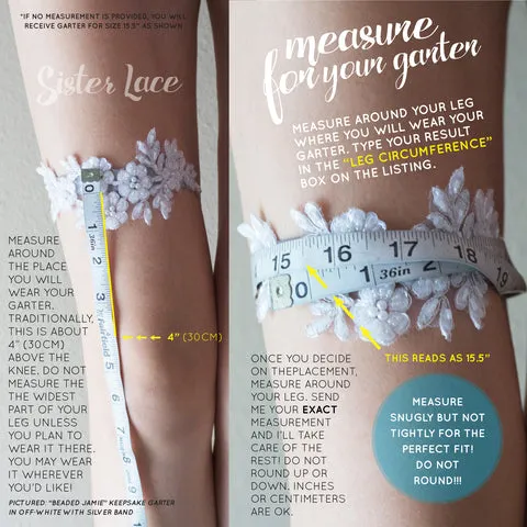 Silver Non-Slip Wedding Garter - The Gwen