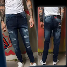 ^SOUTHPOLE^ (DARK SAND BLUE) RIPPED DENIM FOFR MEN (34'' x 32'')