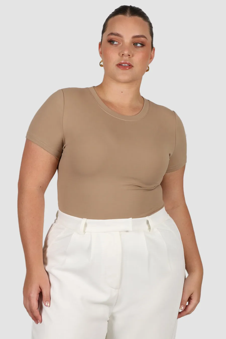S/S BODYSUIT COFFEE