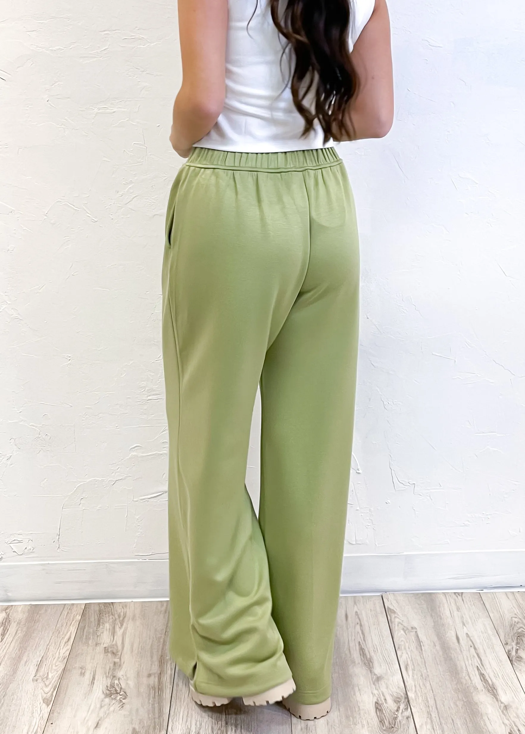 Stay For A While Drawstring Pant | Tea Green