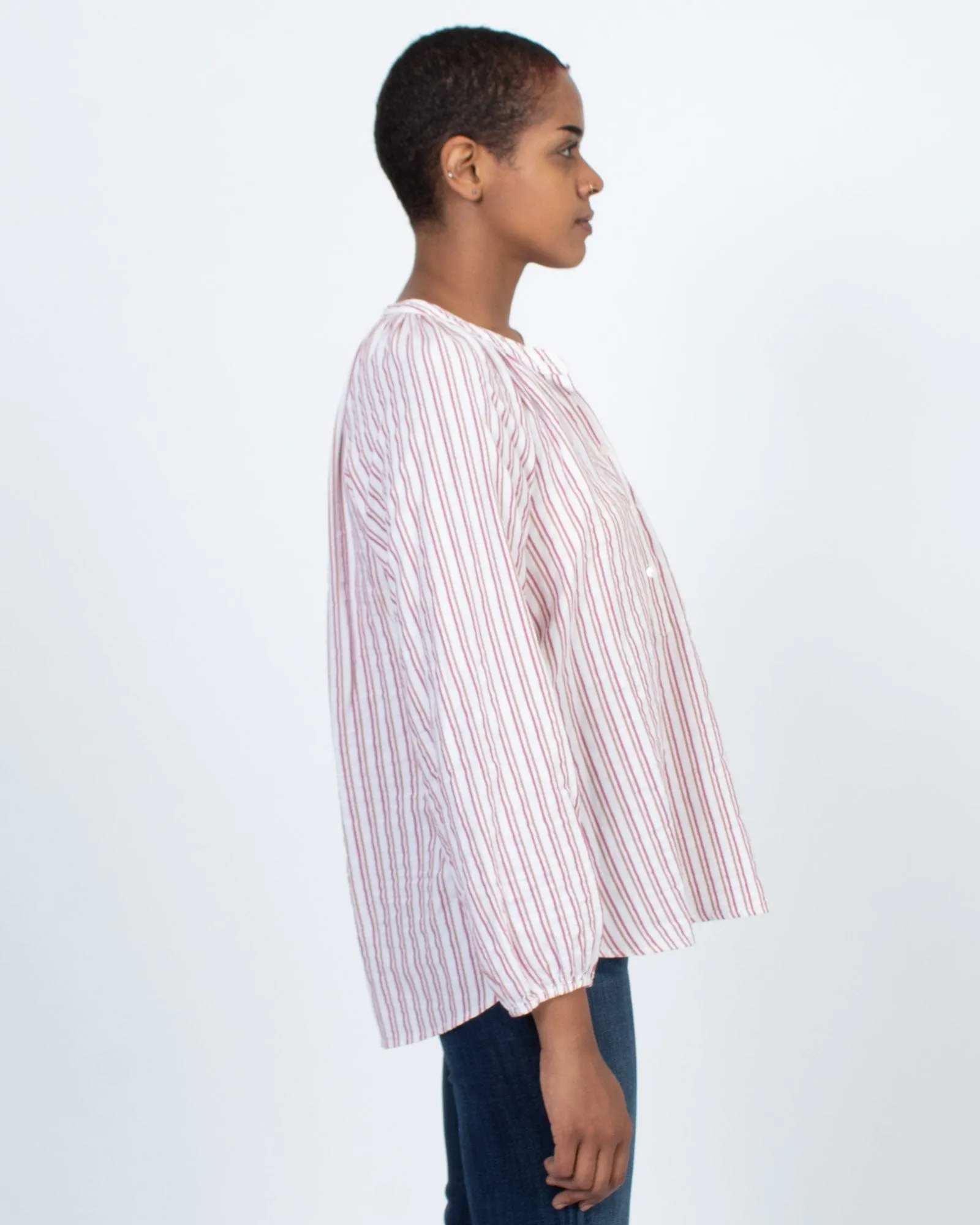 Striped Henley Blouse
