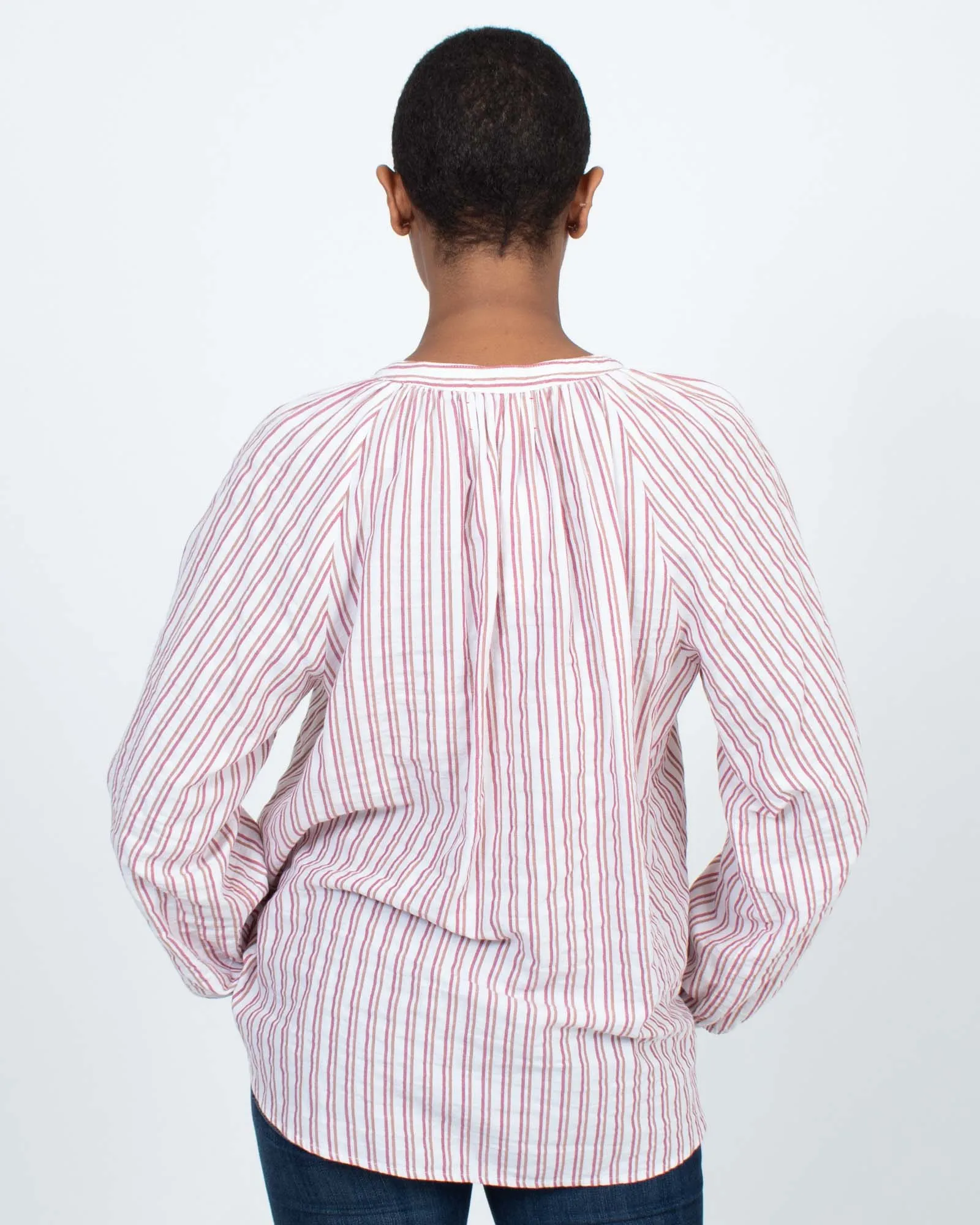 Striped Henley Blouse