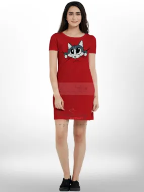 Summer short sleeve Puppy Baby Fox Printed  Long T-shirt For Women's