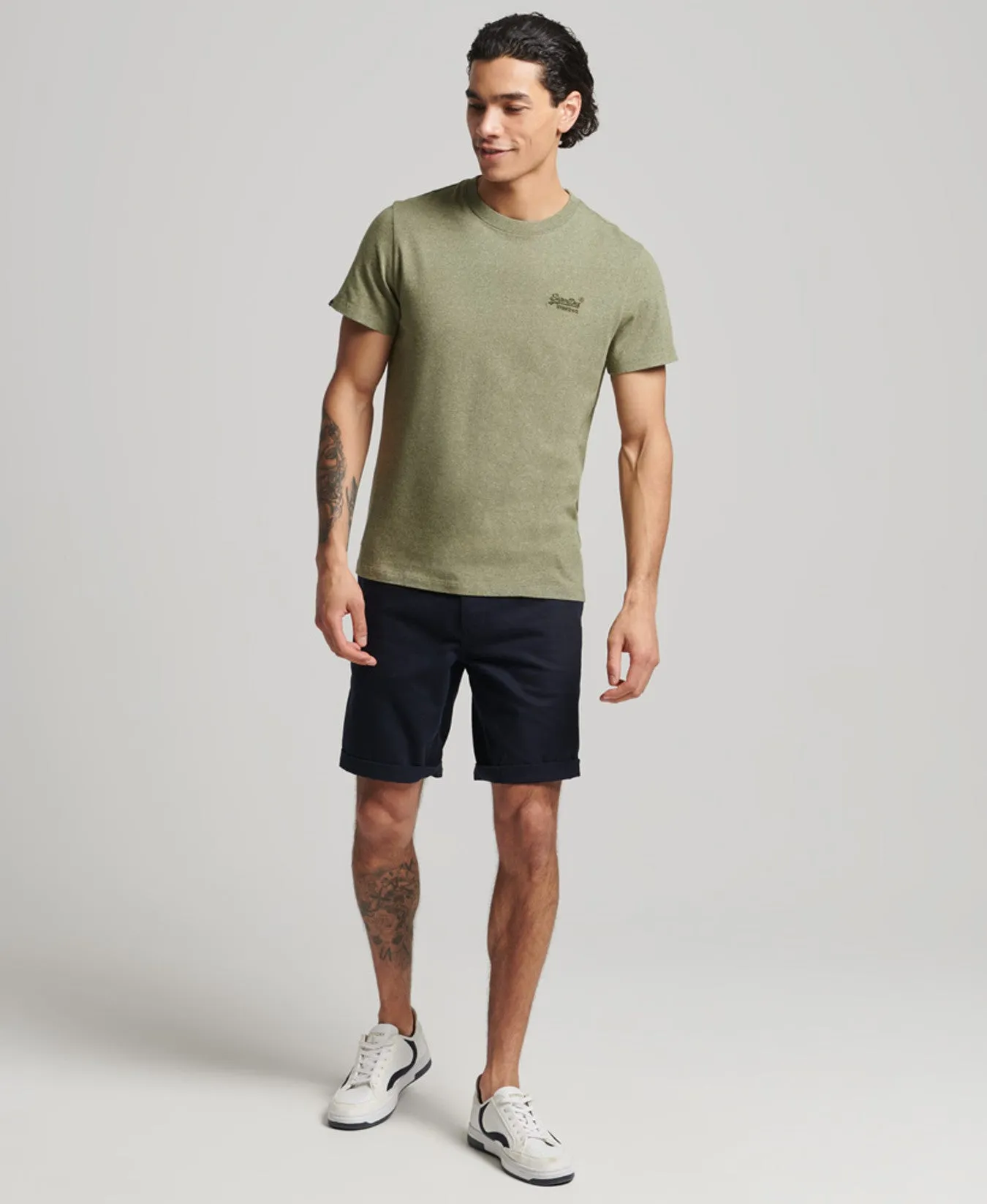 Superdry Vintage Logo Embroidery T-Shirt - Hushed Olive Grit