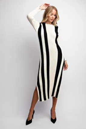 Sweater Striped Maxi Dress
