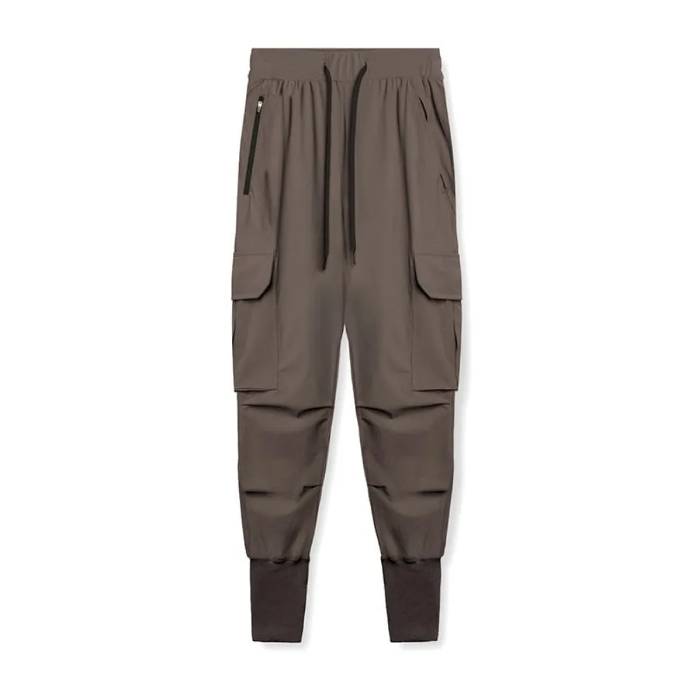 Sweatpants Men's Thin Ice Silk Running Pants Multi-pocket Fast-drying Jogging Training Pants