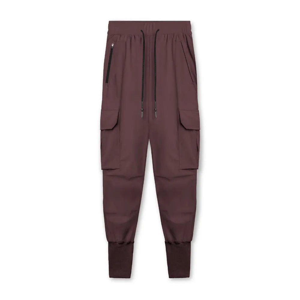 Sweatpants Men's Thin Ice Silk Running Pants Multi-pocket Fast-drying Jogging Training Pants