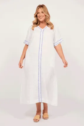 Tamara Linen Maxi Dress in Island Breeze