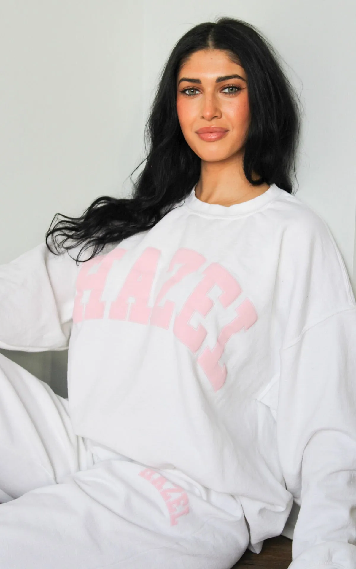 The Capri Sweatpants // White & Pink