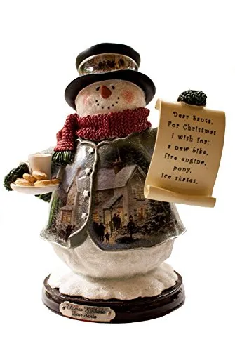 Thomas Kinkade The Bradford Exchange Dear Santa Snowman Figurine