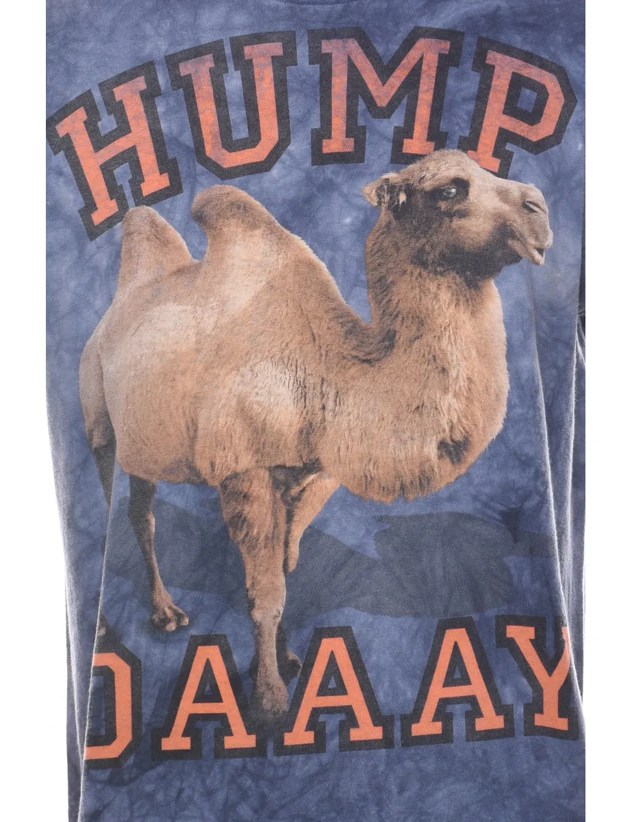 Tie Dye Hump Day Printed T-shirt - L