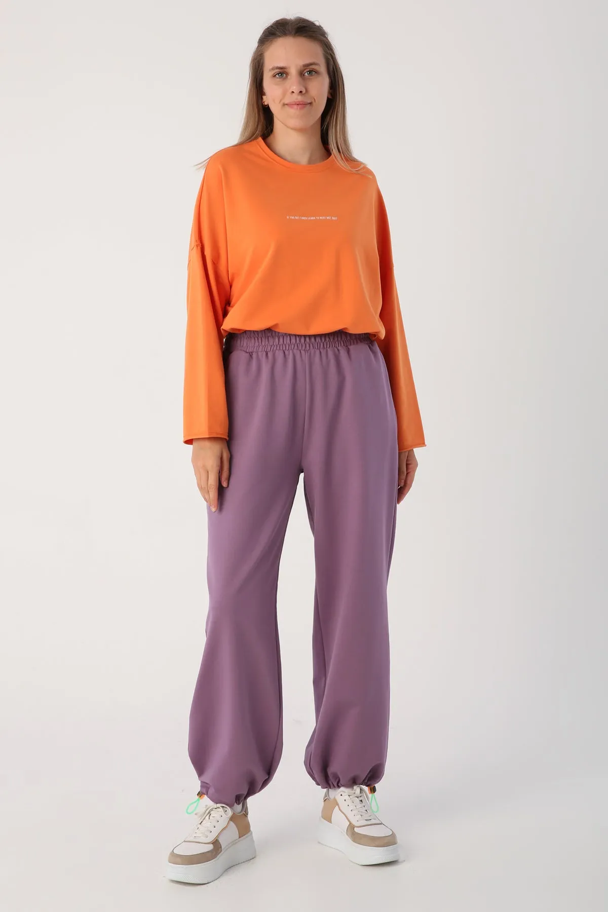 TLD Women Allday Dark Lilac Detailed Sweatpants - Kifisiá