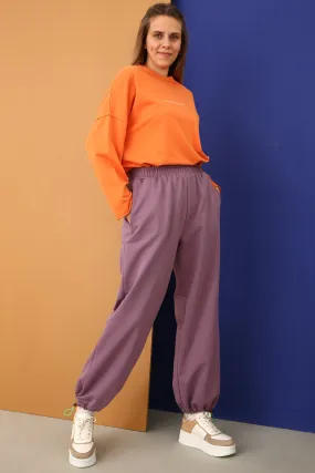 TLD Women Allday Dark Lilac Detailed Sweatpants - Kifisiá