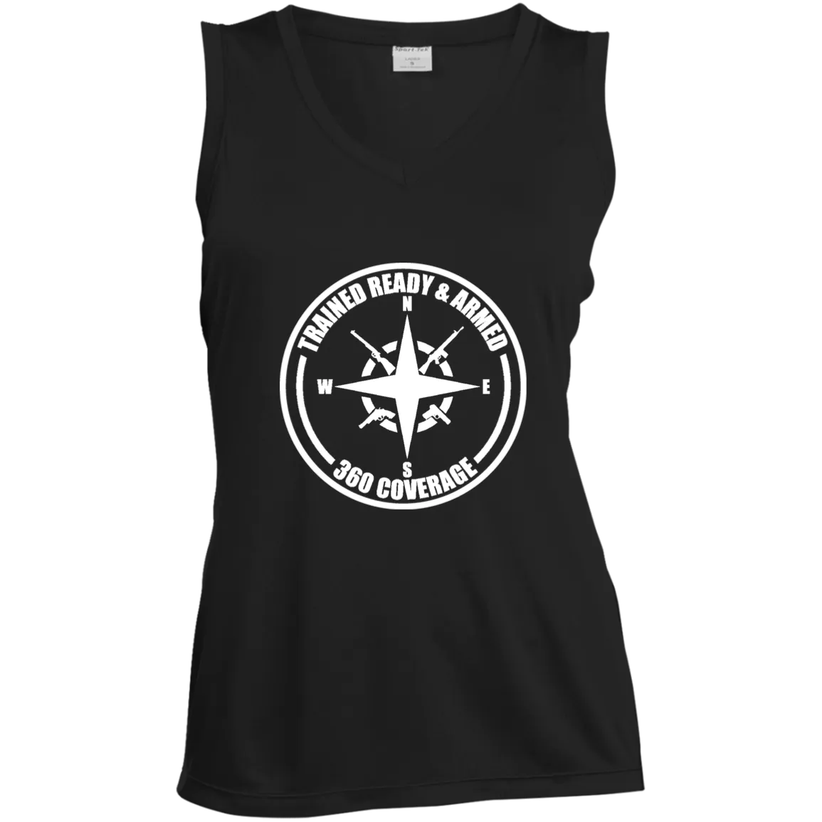 TRAINED READY ARMED LST352 Ladies' Sleeveless Moisture Absorbing V-Neck