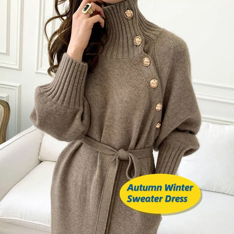 Turtleneck Sweater Dress