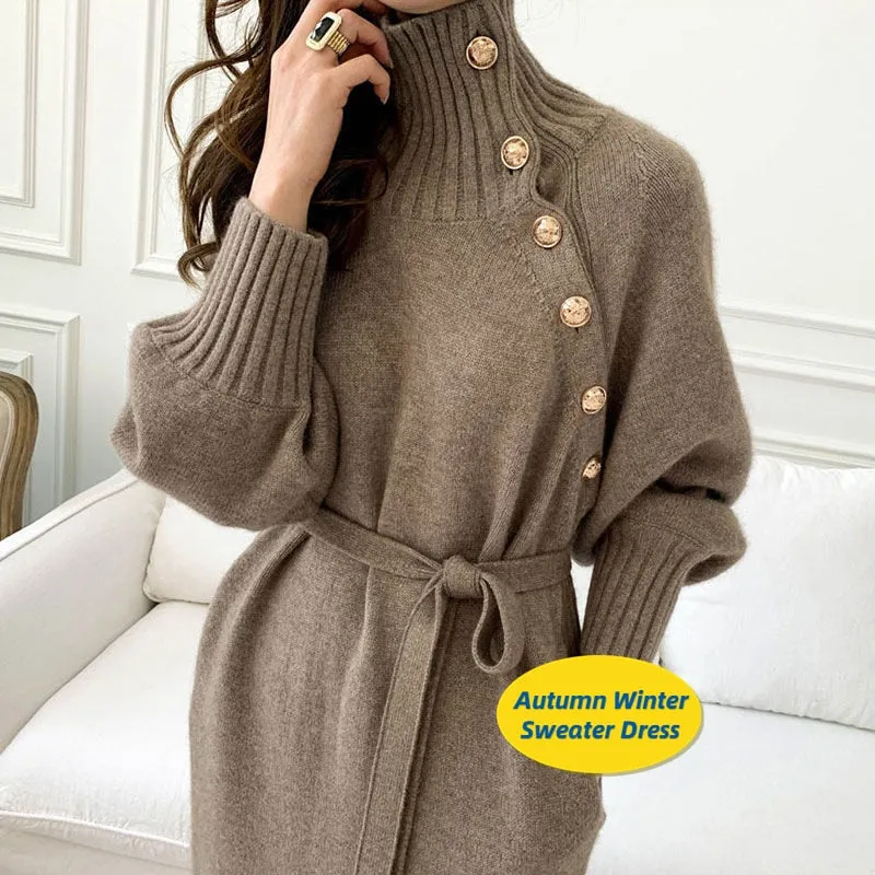 Turtleneck Sweater Dress
