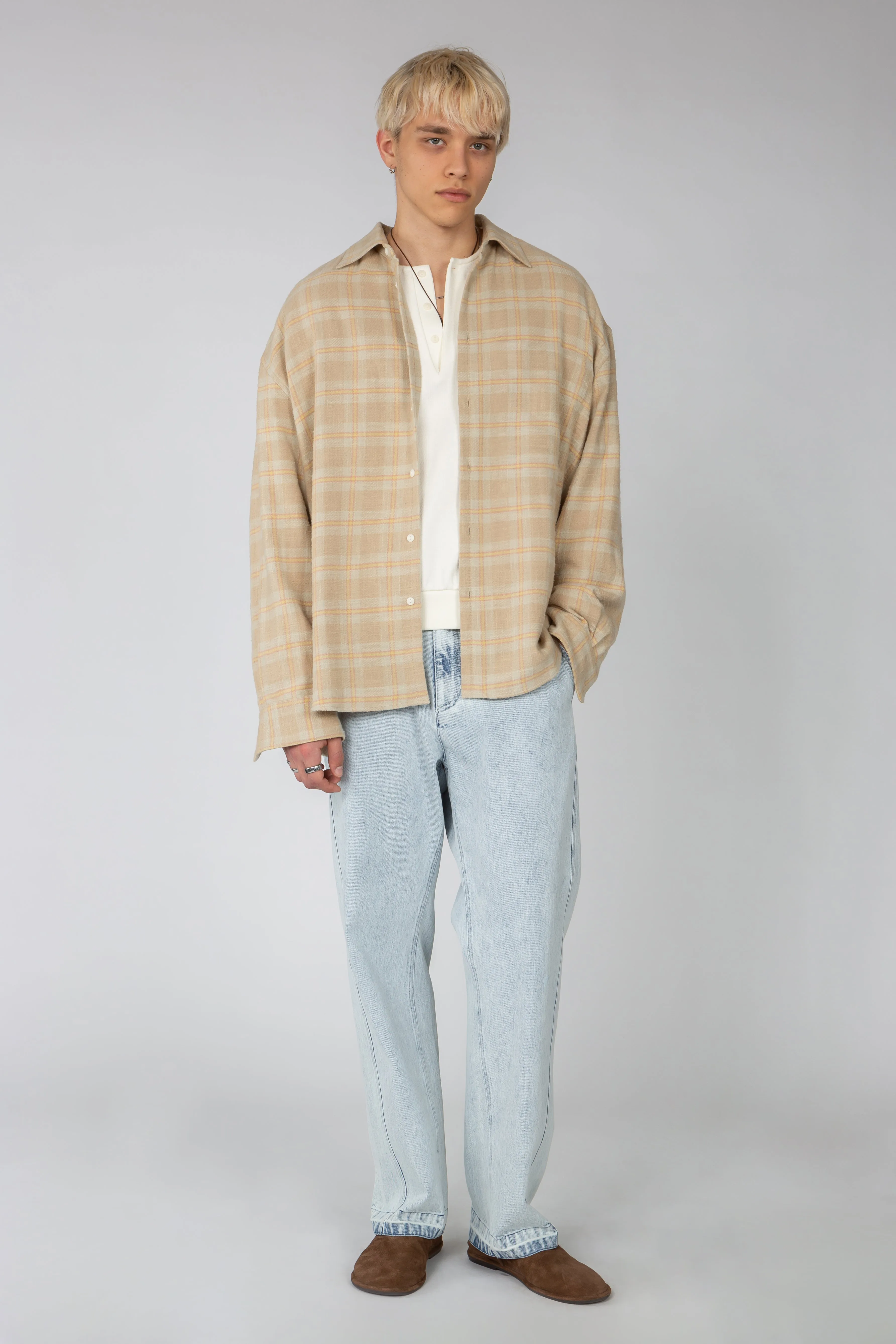 Ultra Oversized Shirt - Faded Cottage Plaid