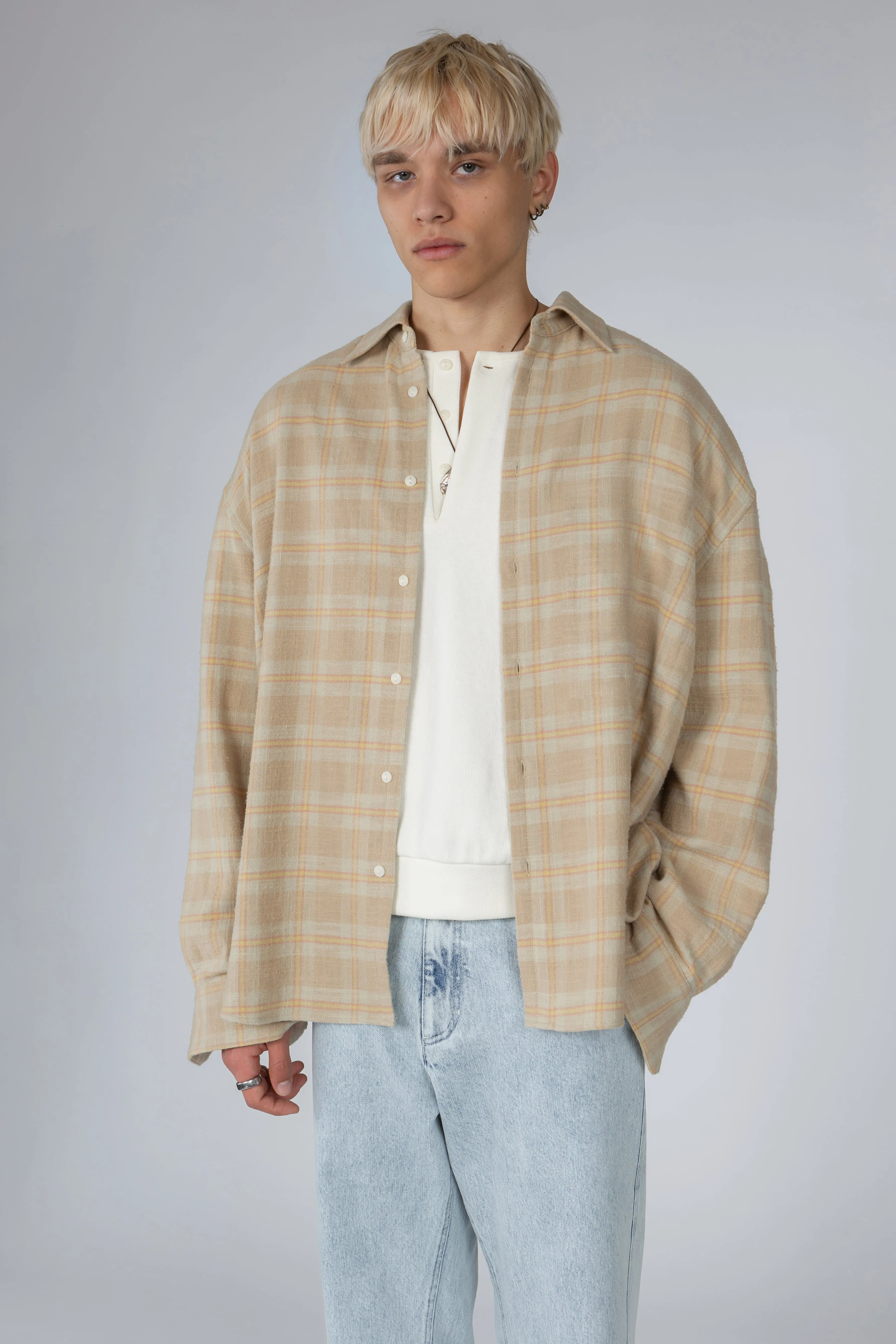 Ultra Oversized Shirt - Faded Cottage Plaid