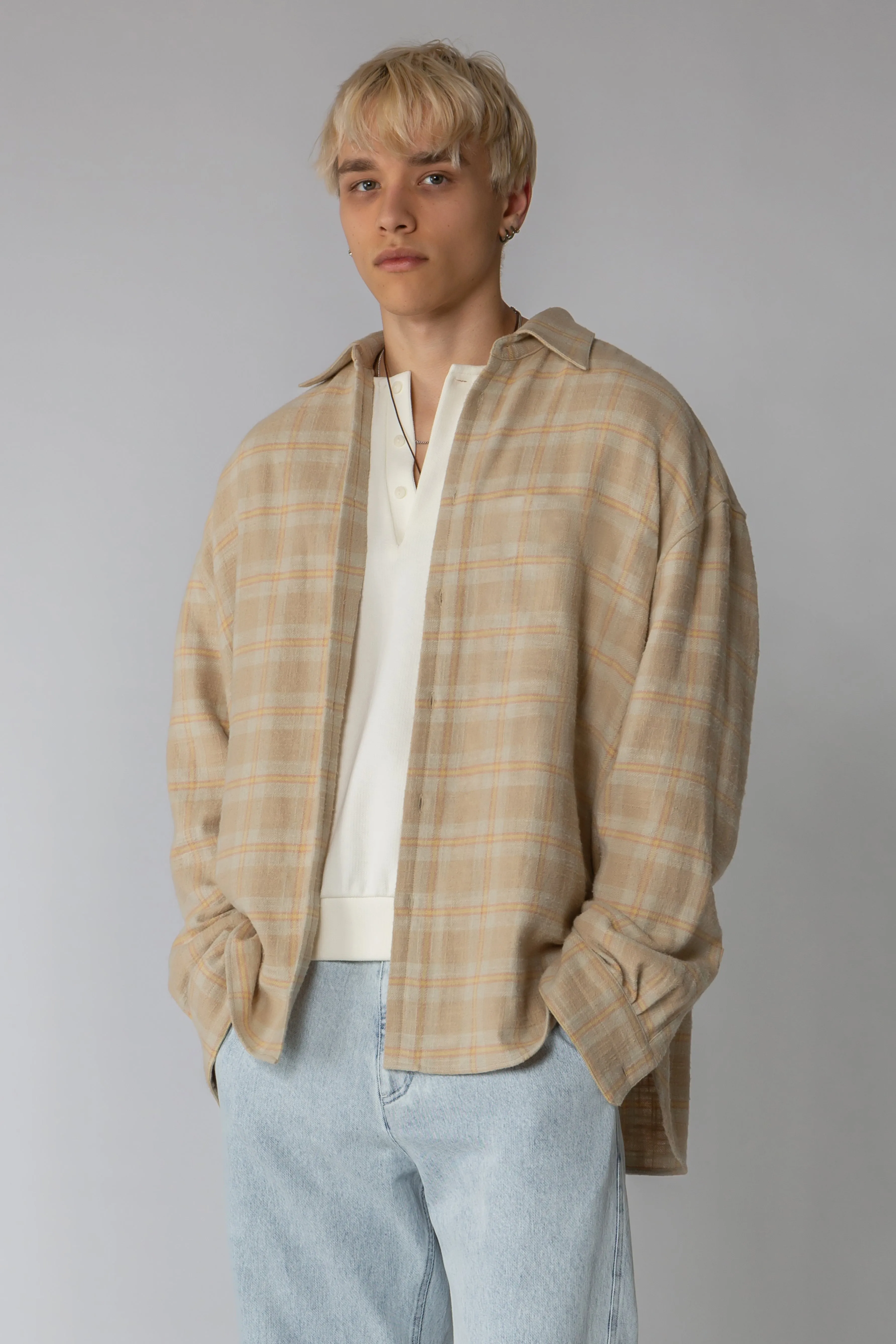 Ultra Oversized Shirt - Faded Cottage Plaid
