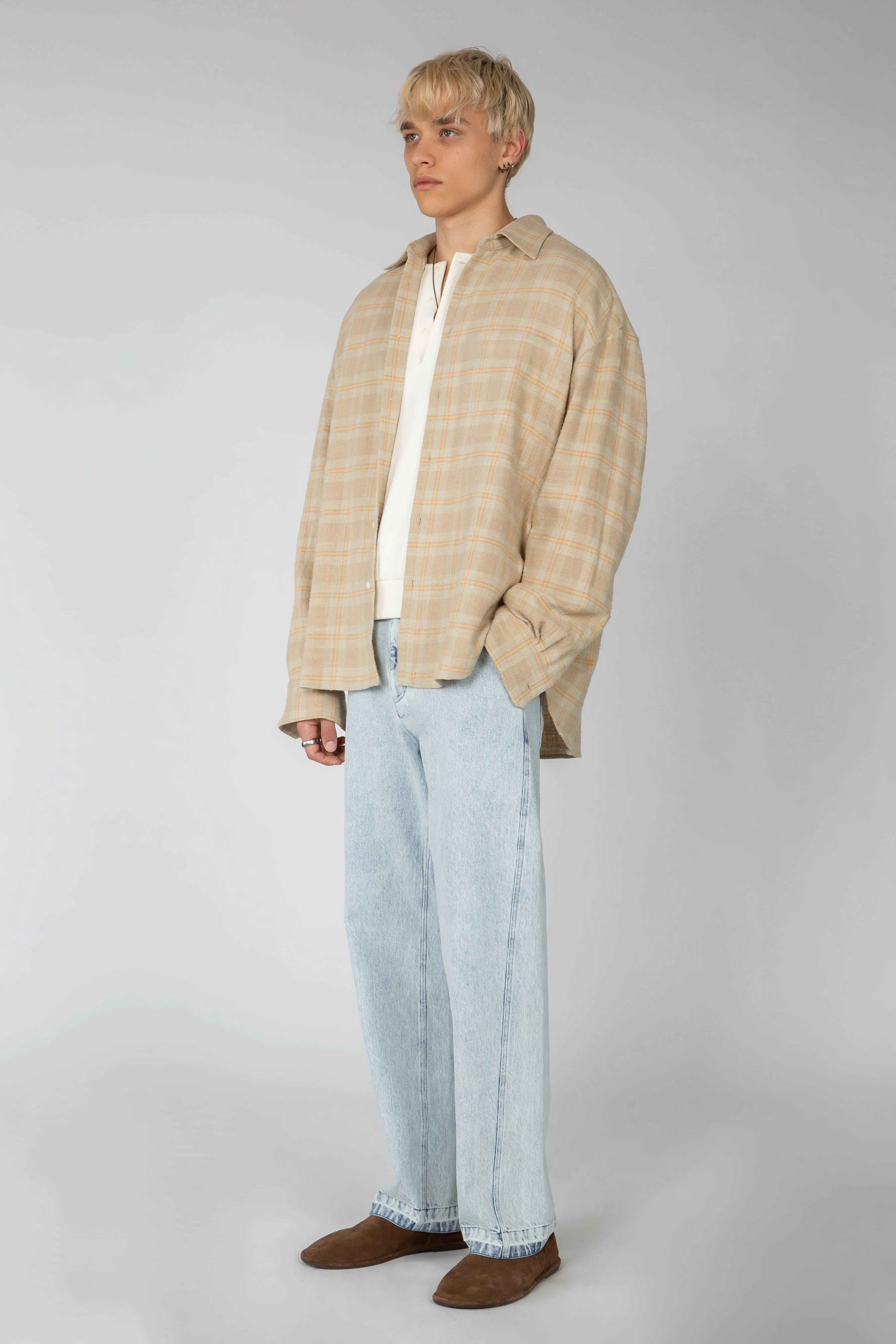 Ultra Oversized Shirt - Faded Cottage Plaid