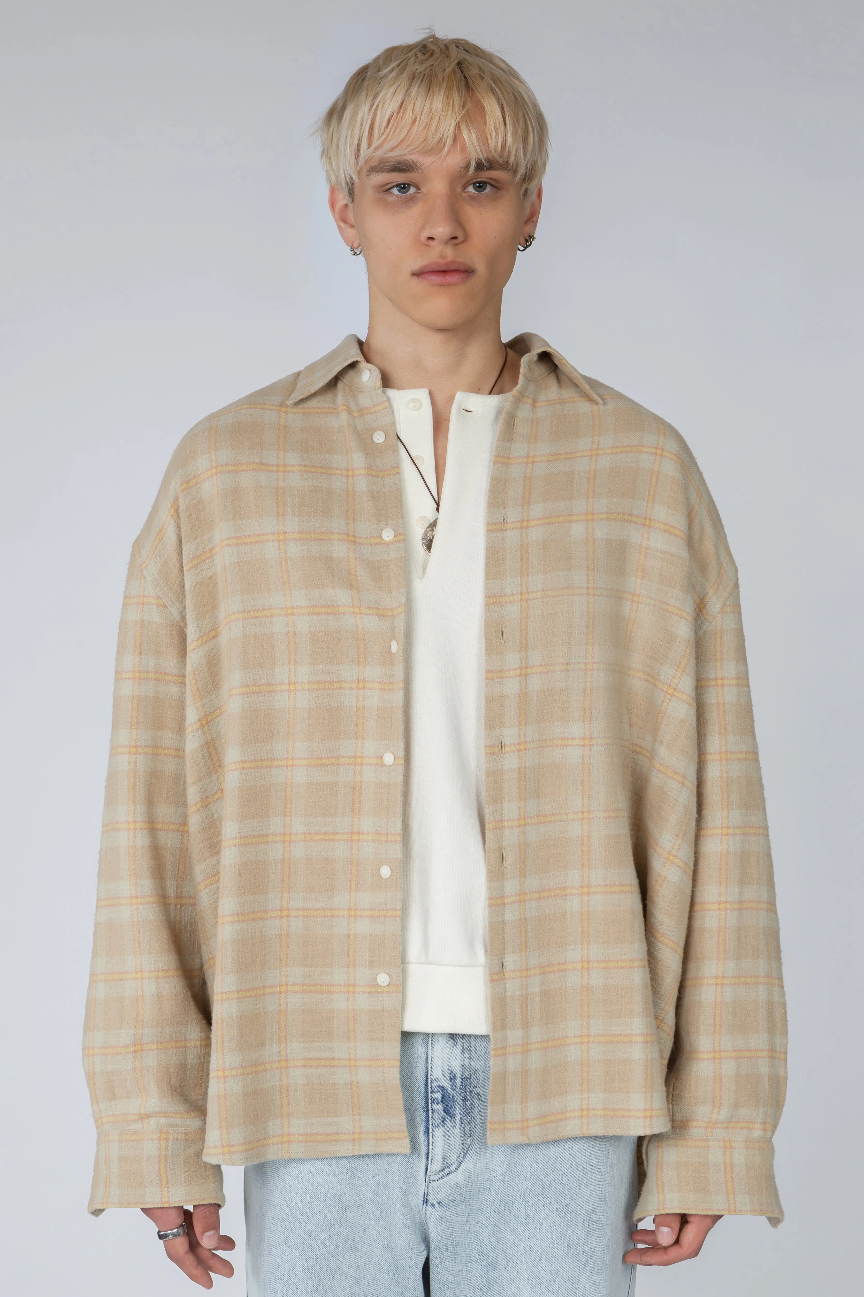 Ultra Oversized Shirt - Faded Cottage Plaid