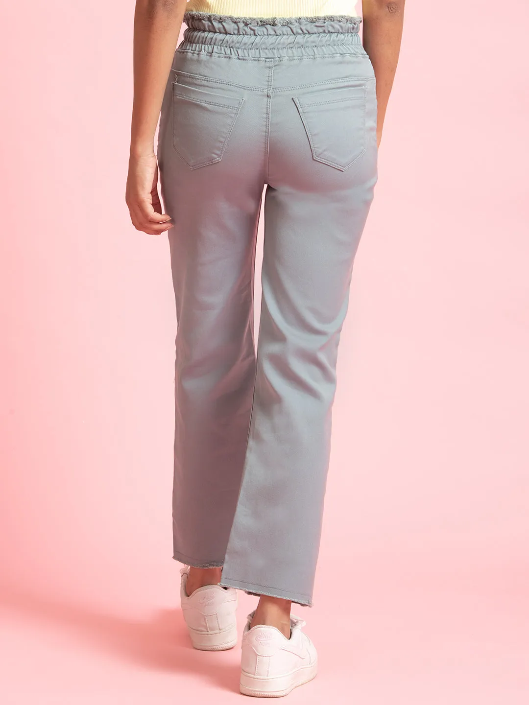 Urban Grey Denim Full-Length Elastic Jeans