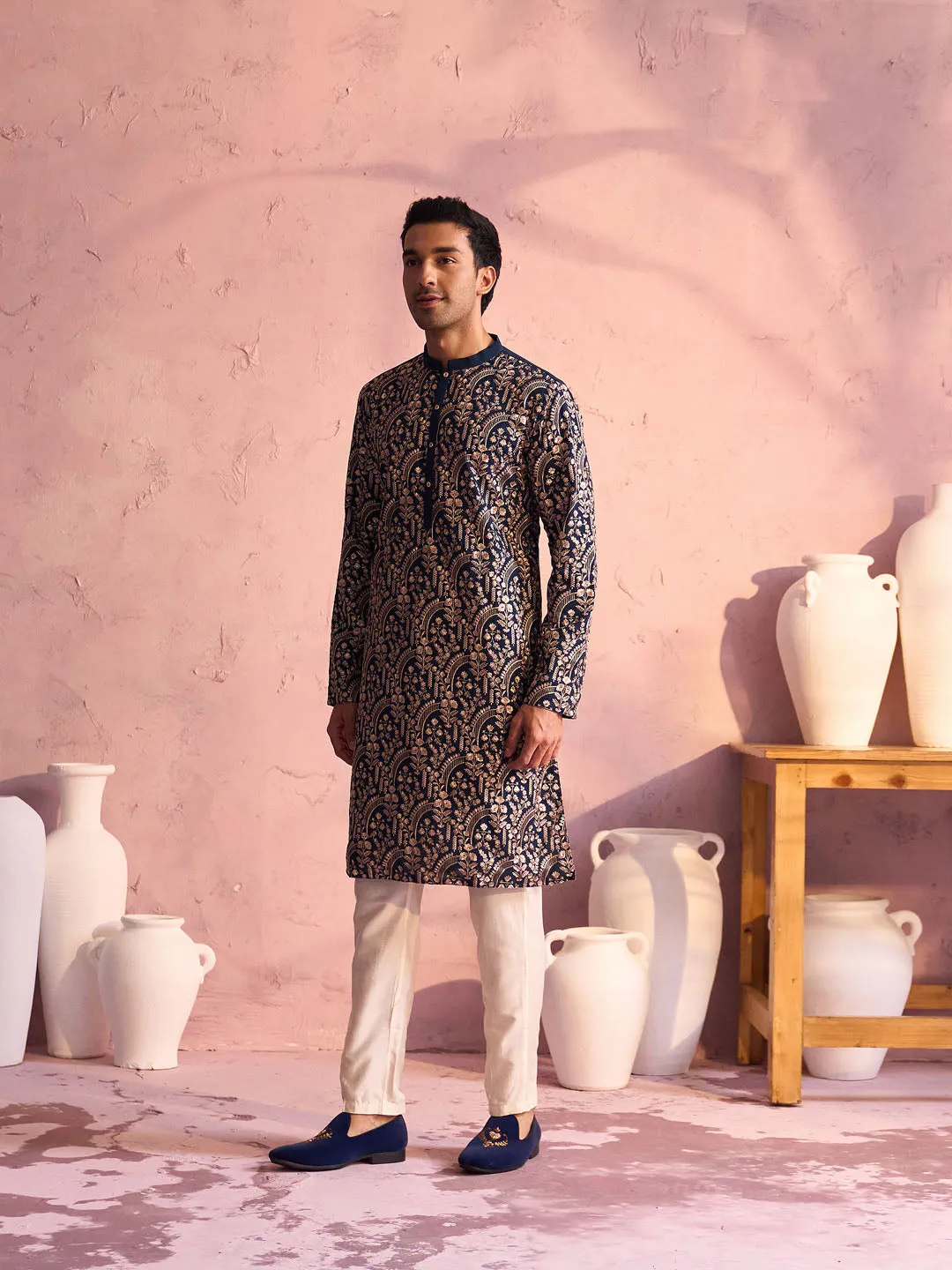 Vastramay Embroidered Kurta Pyjama Set