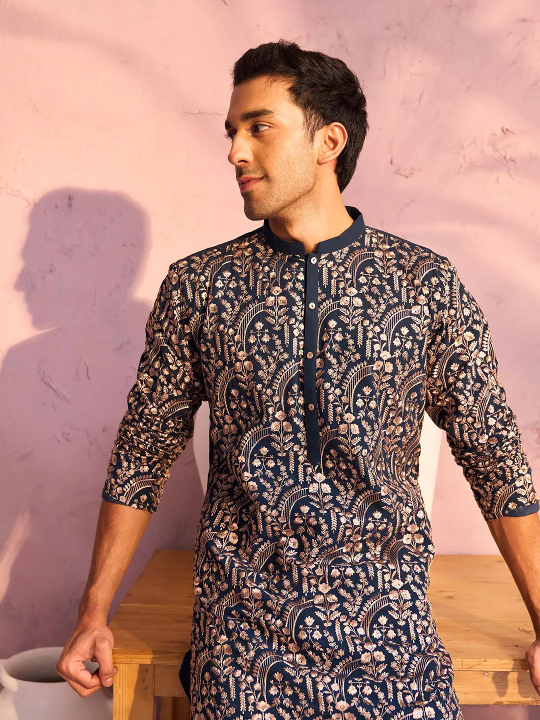 Vastramay Embroidered Kurta Pyjama Set
