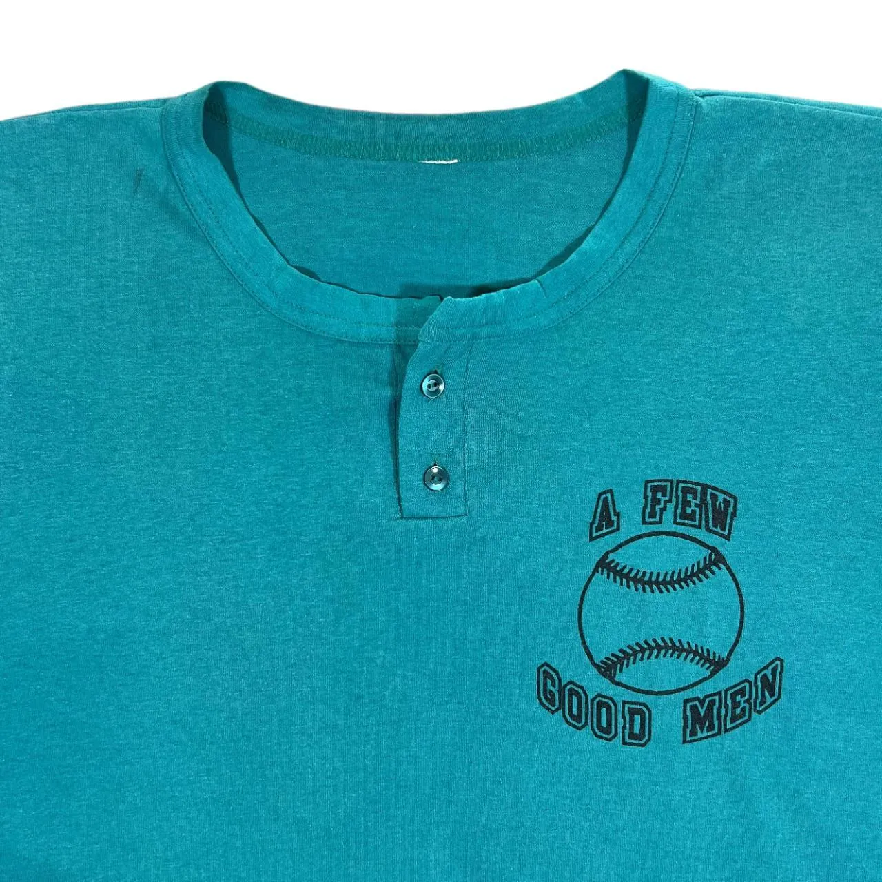 Vintage 90's A FEW GOOD MEN Spellout Graphic Single Stitch Henley Baseball T-Shirt