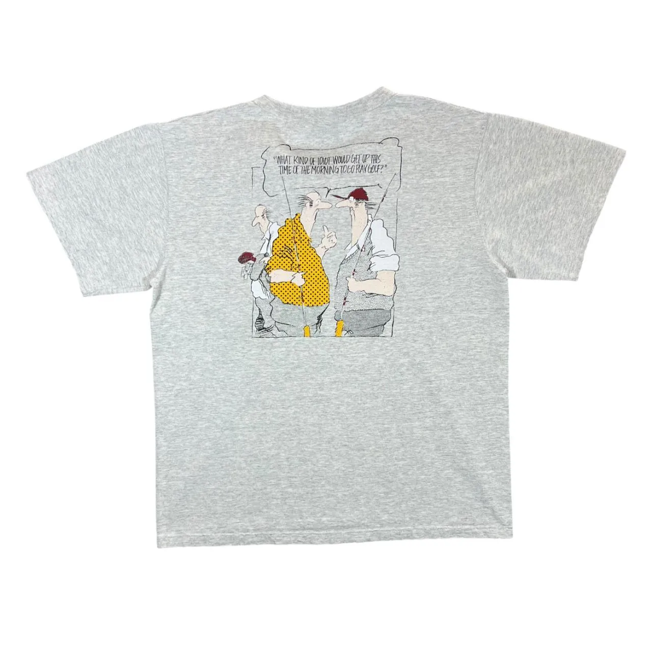 Vintage FALCON'S LEDGE Golf Cartoon Souvenir Novelty Graphic Henley Button T-Shirt