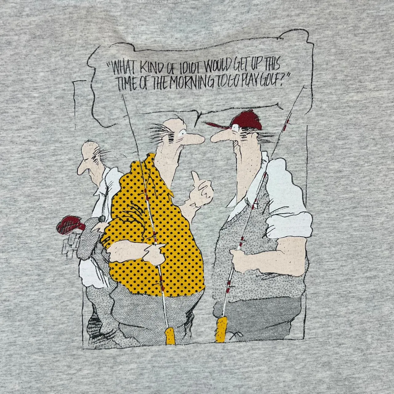 Vintage FALCON'S LEDGE Golf Cartoon Souvenir Novelty Graphic Henley Button T-Shirt